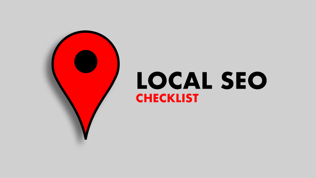 Local SEO checklist (graphic containing a map marker)