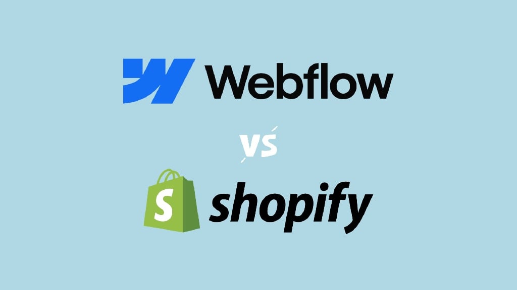 Webflow vs Shopify (image of the two companies' logos, side by side)