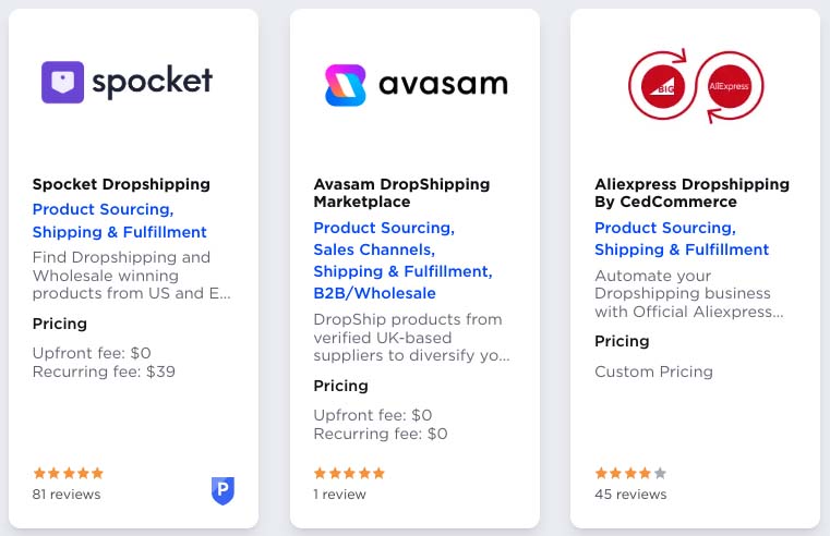 Dropshipping apps in BigCommerce