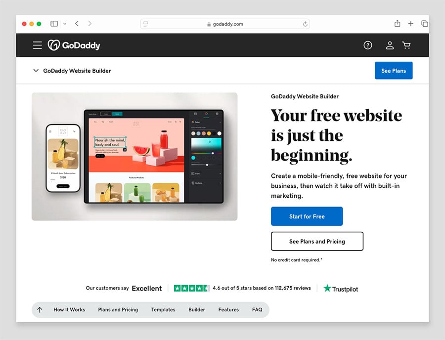 GoDaddy's 'Website Builder' product.