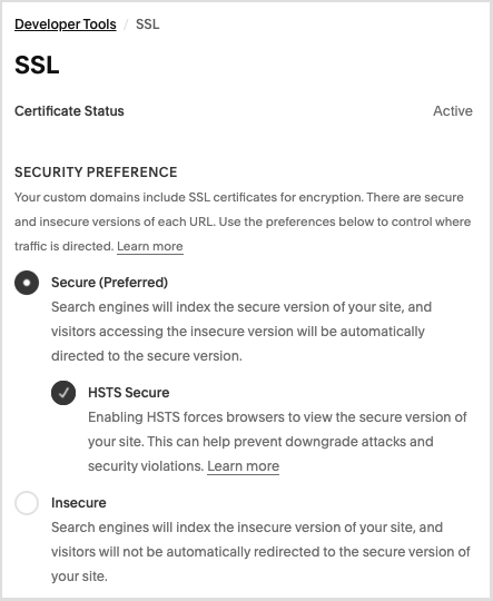 Enabling SSL