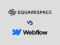 Squarespace vs Webflow graphic
