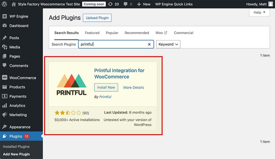 The Printful Integration for WooCommerce plugin.