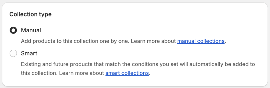 Selecting collection type