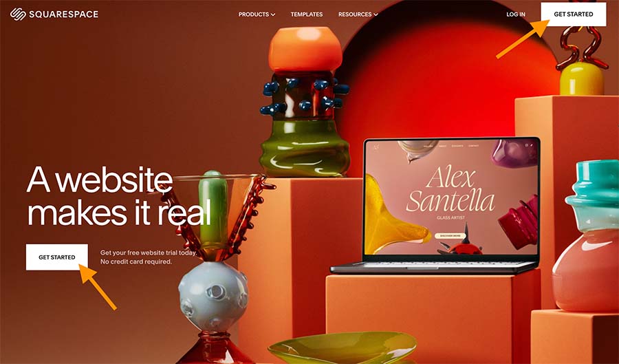 Squarespace home page.