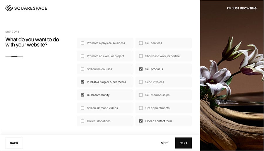 Squarespace onboarding