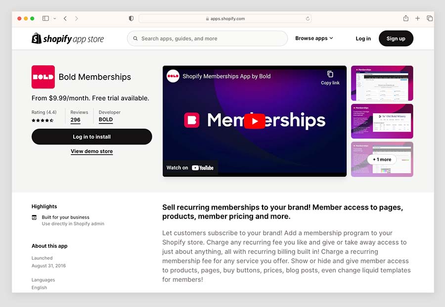 A memberships app for Shopify