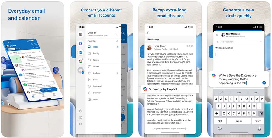 The mobile app for Microsoft Outlook