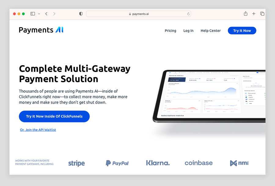 ClickFunnels' official payment gateway partner: Payments AI