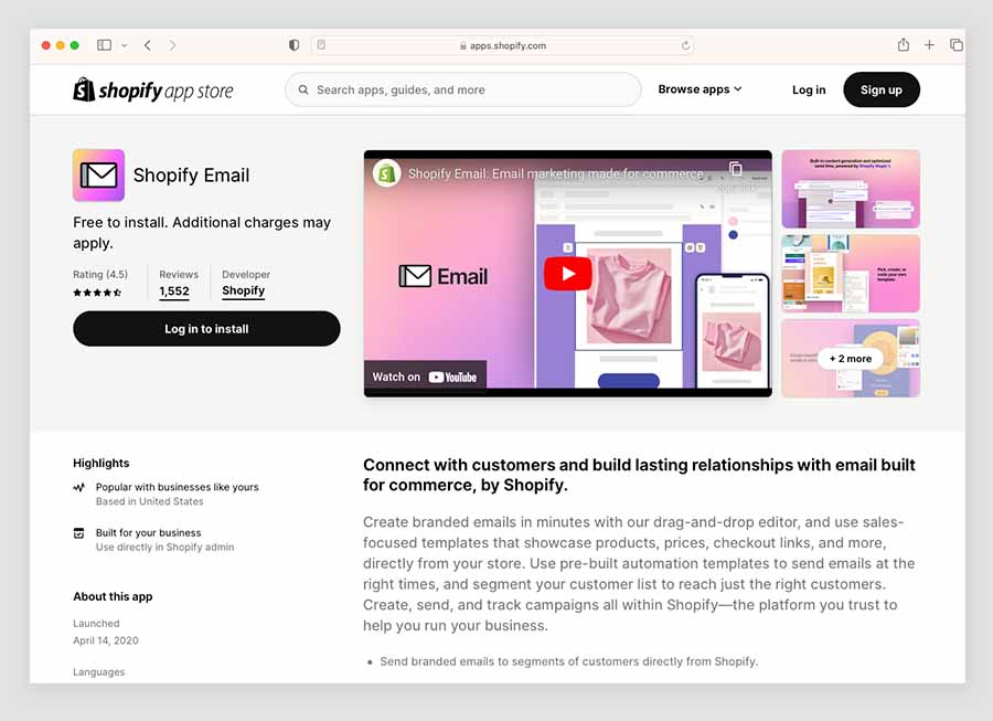 The Shopify Email app