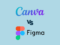 'Canva vs Figma' — the Canva and Figma logos on a light blue background.