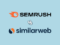 'Semrush vs Similarweb' - The Semrush and Similarweb logos on a light blue background.
