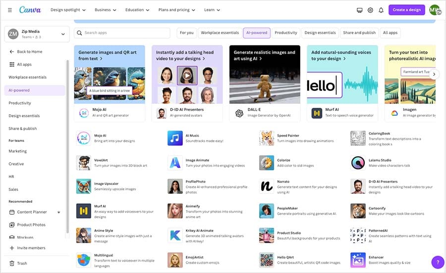 Ai-powered apps in Canva