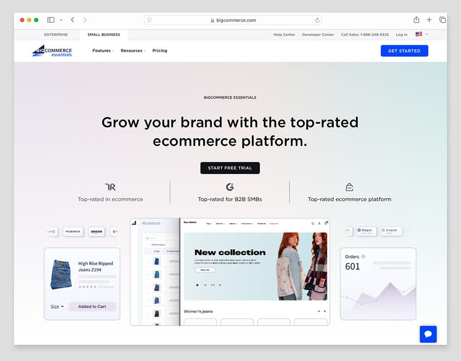 BigCommerce home page