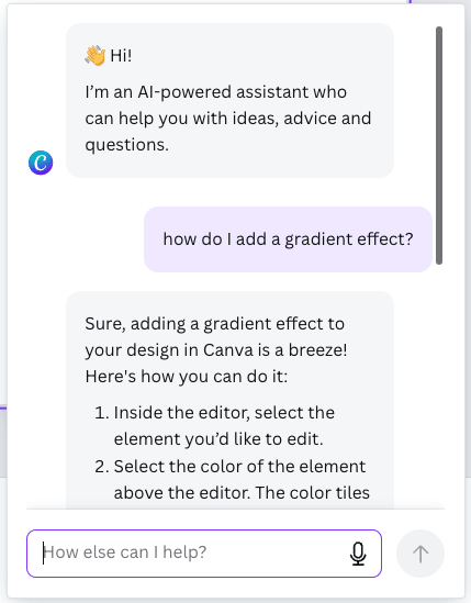 Canva's Ai-powered support chatbot