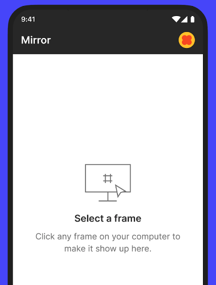 The mirror feature in Figma's mobile app