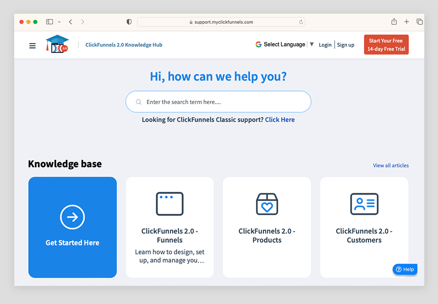 The ClickFunnels help center