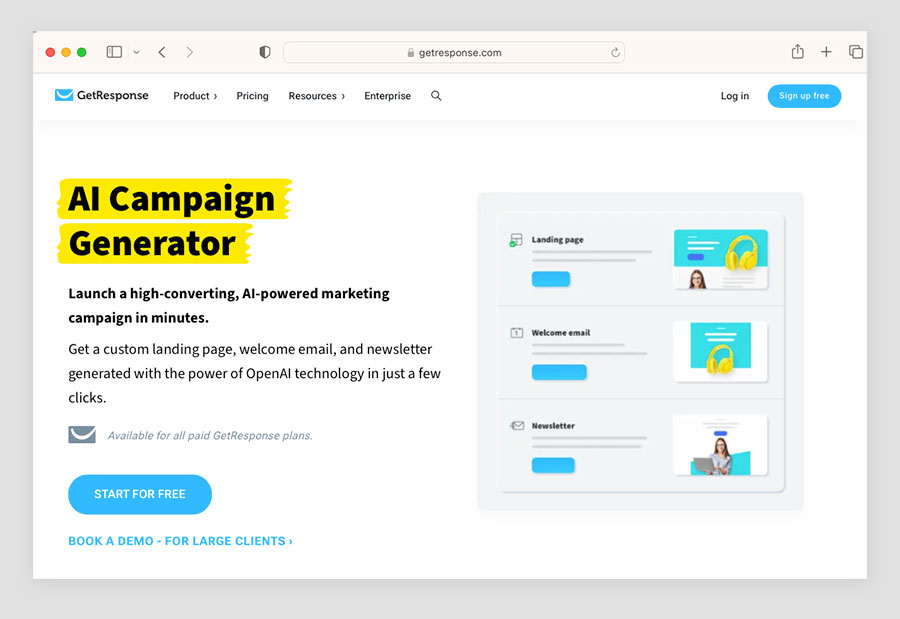 GetResponse's 'AI Campaign Generator' tool