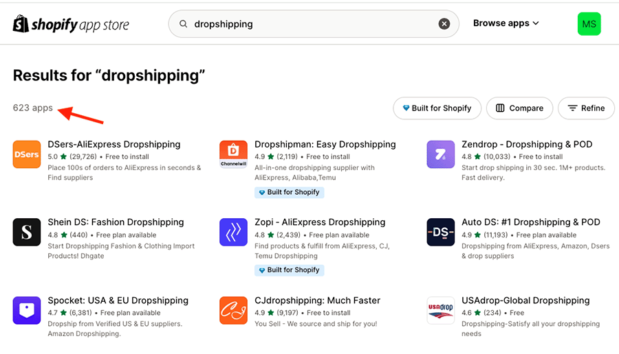 Shopify dropshipping apps