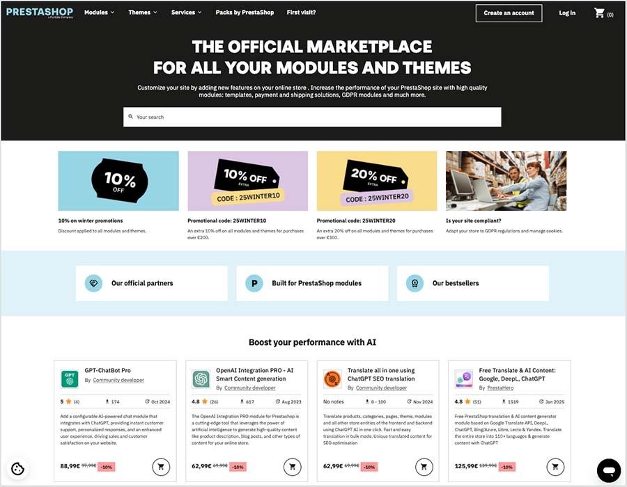 The PrestaShop marketplace