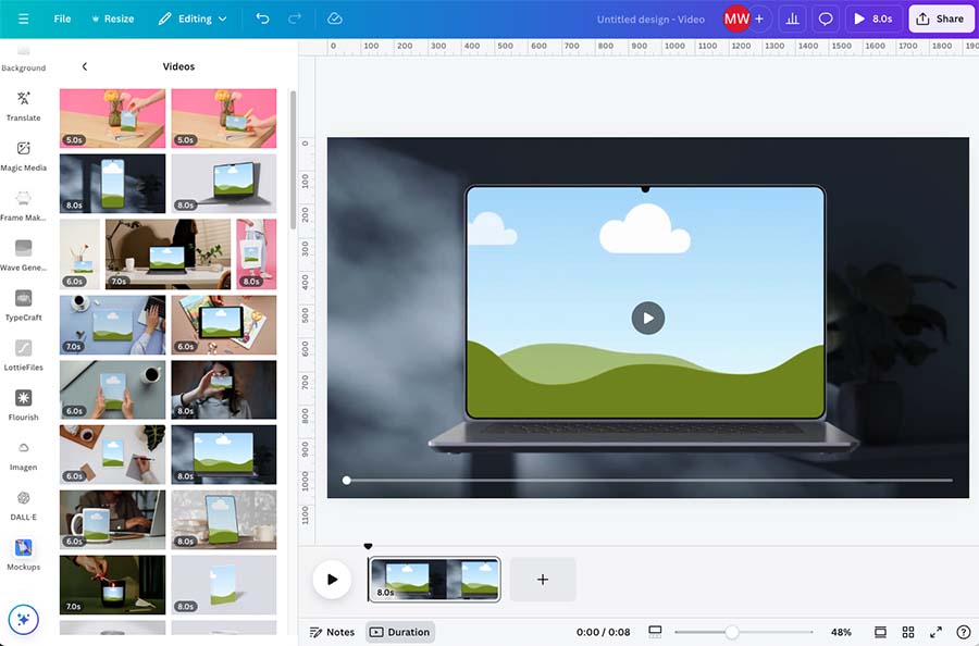 Canva video mockups