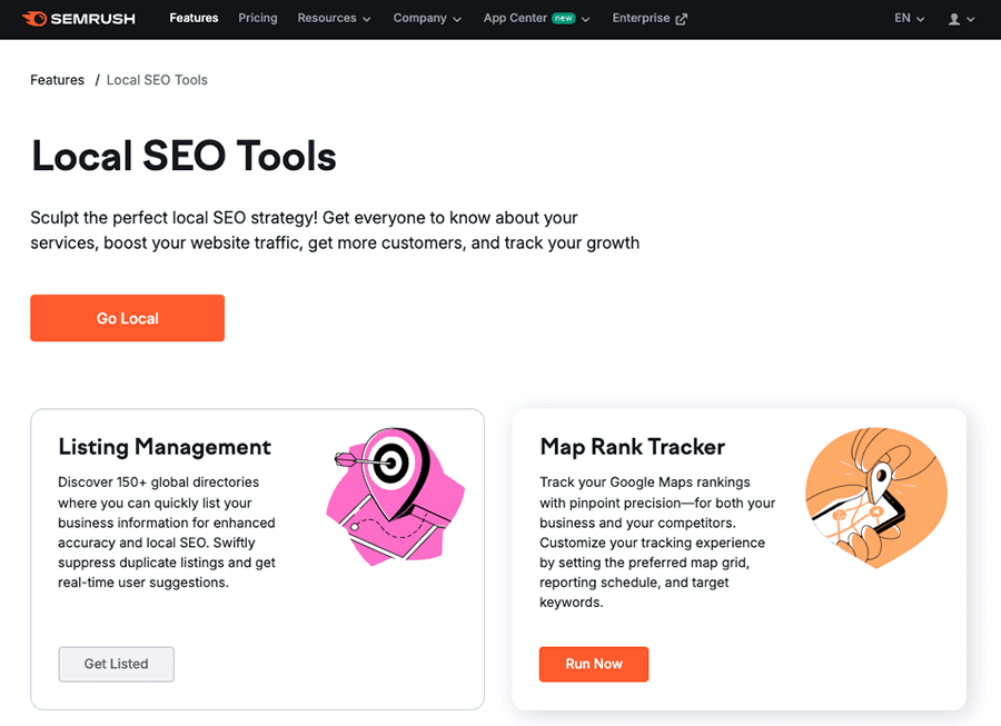 The local SEO tools add-on from Semrush