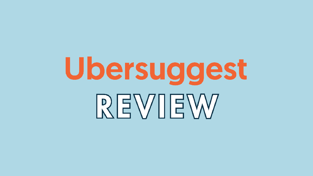 The Ubersuggest logo on a light blue background