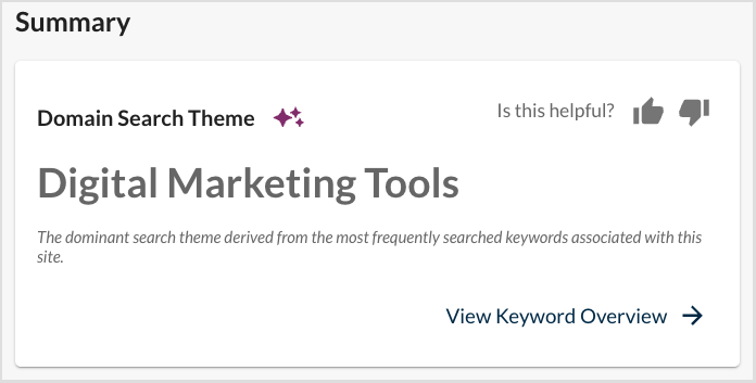 Moz's 'Domain Search Theme' feature