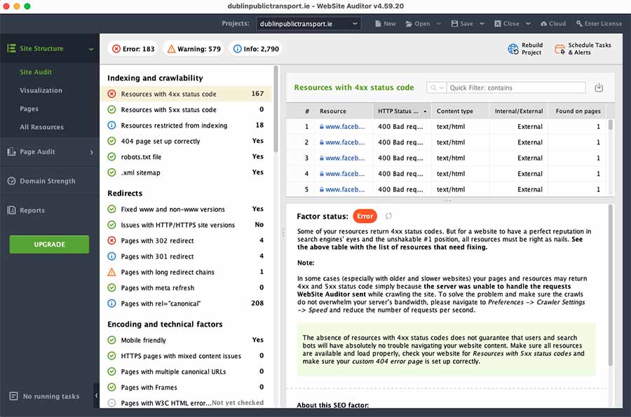 Running a site audit with SEO PowerSuite