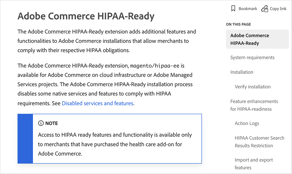 Adobe Commerce offers businesses in regulated industries full control over compliance and security, including HIPAA-ready solutions for handling sensitive healthcare data