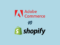 'Adobe Commerce vs Shopify — Which is Better for Your ecommerce Project?' — the Adobe Commerce and Shopify logos on a light blue background.