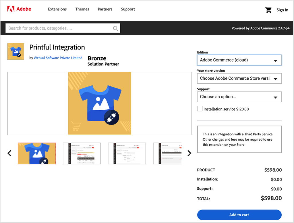 The Printful extension for Adobe Commerce