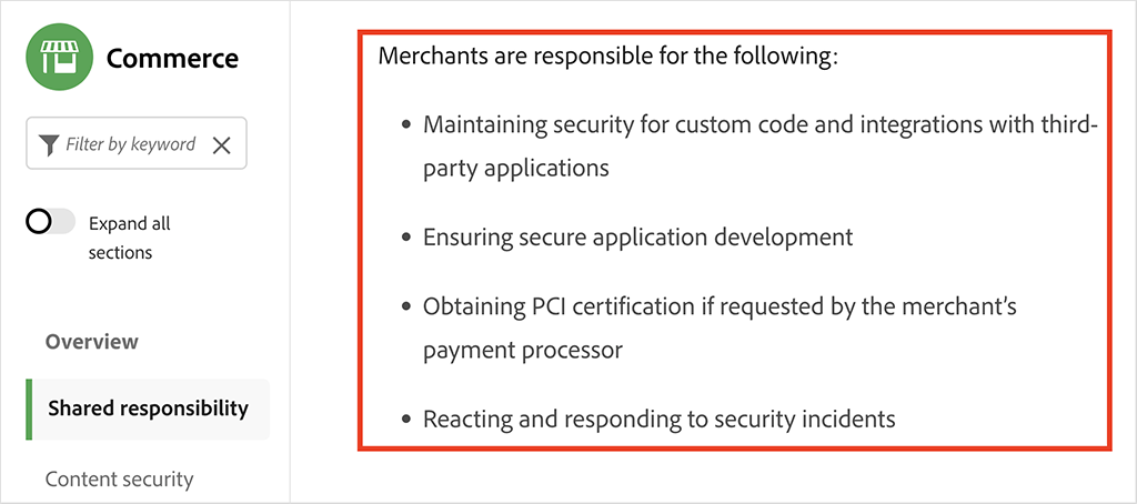 Merchant responsibilities under Adobe Commerce's 'shared responsibility' security and operational model